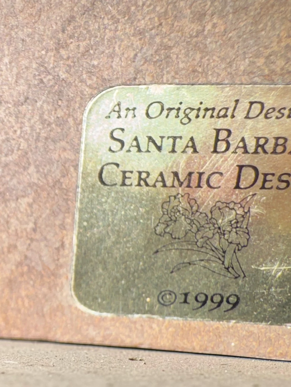 Vintage 1999 Santa Barbara Ceramic Design Welcome Plaque Fruit Floral Wall Decor